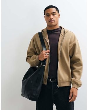 ASOS Relaxed Hoodie With Print - Brown