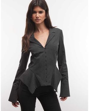 Weekday Overhemd Met Heuppaneeldetail - Zwart