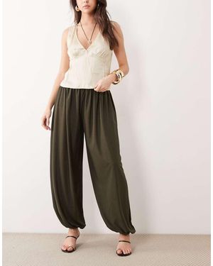 Mango Cuffed Trousers - Natural