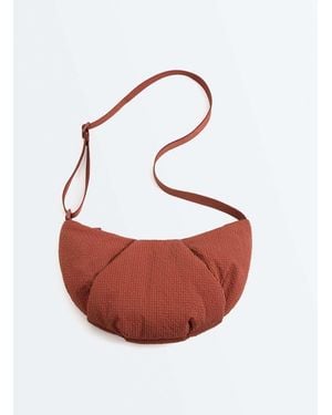 Oysho Textured Quilted Crossbody Bag - White