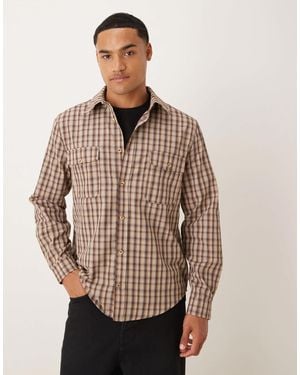 ASOS Regular Fit Check Shirt - Grey