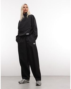 ASOS Weekend Collective Barrel Leg Nylon Joggers - Black