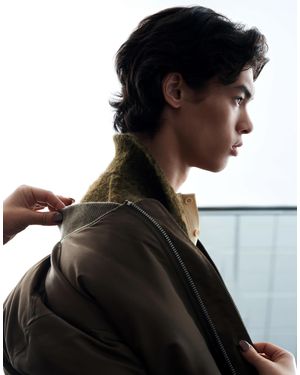 ASOS – khaki bomberjacke mit raglanärmeln - Schwarz