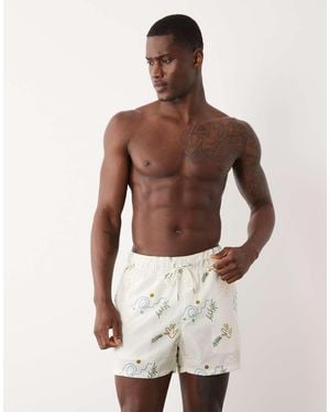 ASOS Seersucker Swim Shorts - Natural