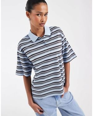 Aware – kurzärmliges, gestreiftes polo-oberteil - Blau