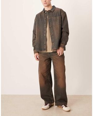 ASOS Barrel Fit Jeans - Brown