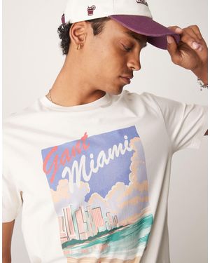 GANT T-shirt à imprimé graphique - crème - Gris