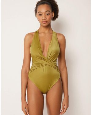 Calzedonia Swimsuit Shiny Satin - Green