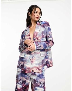 Annorlunda Relaxed Double Breasted Blazer (part Of A Set)-purple - Multicolour