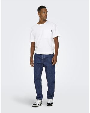 Only & Sons Losvallende Jeans Van Mediumblauwe Denim