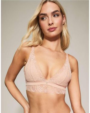 KBX Louisa Ribbed Longline Triangle Bra - Natural