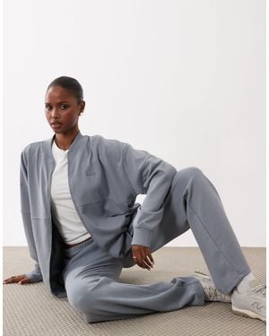 Kaiia Cotton Rich Premium Interlock Pleat Detail Wide Leg sweatpants Co-ord - White