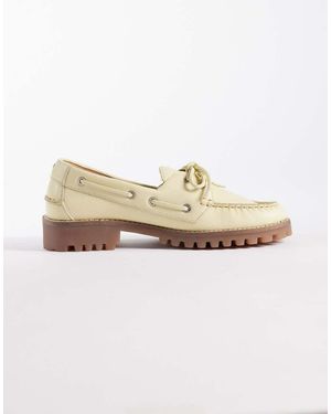 Bronx Sie-nna Chunky Lace Up Boat Shoes - White