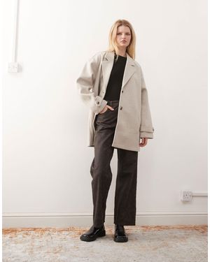 Noisy May Oversized Slouchy Blazer Jacket - Natural