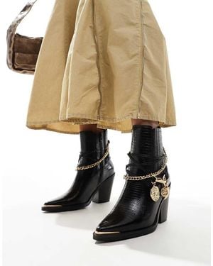 ALDO Phenix Western Heeled Ankle Boot - Natural