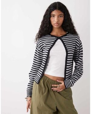 Collusion Single Button Knitted Cardi - Grey