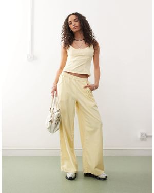 Collusion Linen Look Xl baggy Trouser - Natural