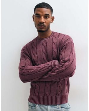 Hollister Knitted Cable Knit Jumper - Purple