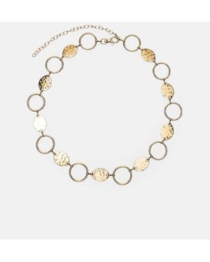 Pull&Bear Metallic Circles Belt - Natural