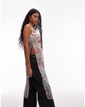 ASOS Chiffon Longline Cami Top - White