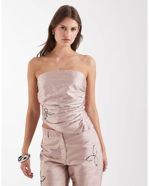laagam Amelia - top d'ensemble texturé à sequins - sable - Rose