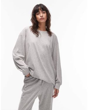 ARKET Mix And Match Pure Cotton Lounge Soft Long Sleeve Pyjama Top - Grey