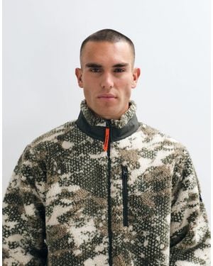 No Problemo Tree-like Printed Logo Fleece Jacket - Green