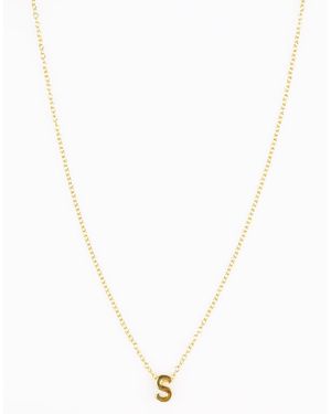 Lovisa Plated Sterling Initial S Necklace - White