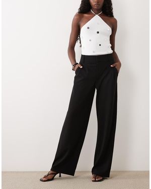 Jdy Pantalones De Sastre Negros De Pernera Ancha De