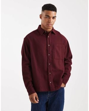 ASOS Oversized Vintage Look Flannel Shirt - Red