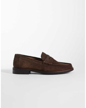 River Island Suede Penny Loafers - Brown