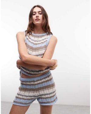 ASOS Gebreide Gestreepte Micro Short - Wit