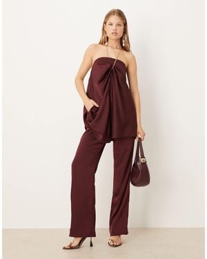 ASOS Tailored Straight Leg Satin Pants