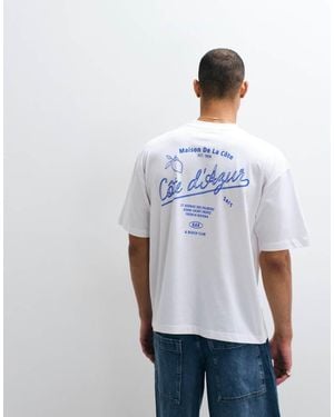 ASOS Oversized T-Shirt With Cote D'Azur Graphic - White