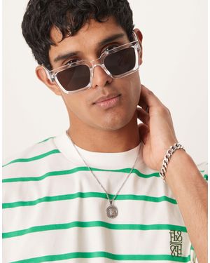 ASOS Square Sunglasses With Bevel Frame - Green