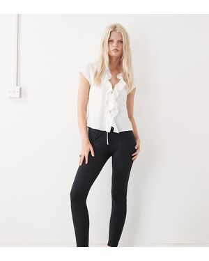 Collusion Leggings Negros Con Cinturilla Ancha De - Blanco