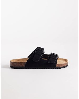 SEQWL Sandalias Negras Con Hebillas Olsen De - Negro