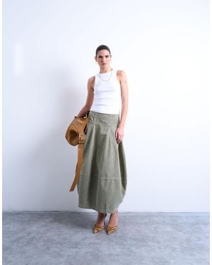 TOPSHOP – gesäumter maxirock aus cord - Weiß