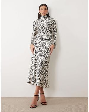 ASOS Bias High Neck Maxi Dress - White