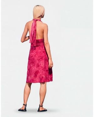 Desigual Halterjurk Met Flockprint - Rood