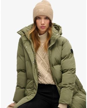 Superdry – weiche, gerippte strickmütze - Grün