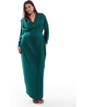 Tfnc Plus – satin-maxikleid - Grün