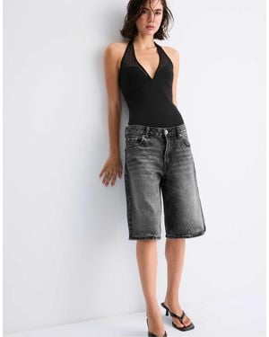 Stradivarius Mesh-halter-body - Grau