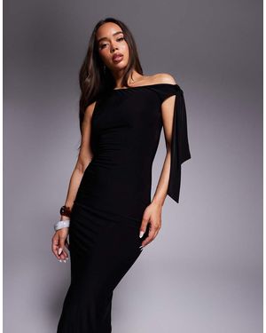Missy Empire Vestito Midi Monospalla Allacciato - Blu