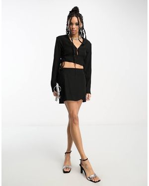 Annorlunda Minifalda Negra Con Diseño Envolvente De (Parte De Un Conjunto) - Negro