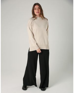 French Connection Cosy Soft Touch High Neck Seam Jumper - Natural