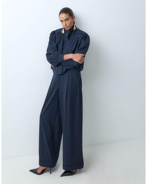 ASOS Pantalón De Traje Holgado A Rayas Diplomáticas - Azul