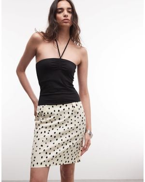 Monki Low Rise Knee Length Skirt - Yellow