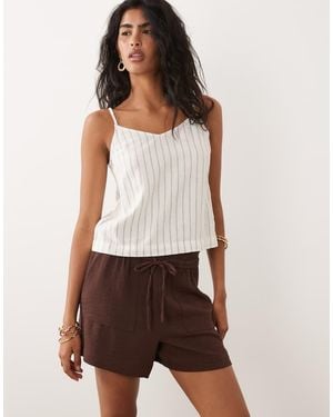 Jdy Mid Waist Shorts - Brown
