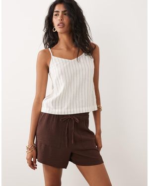 Jdy Pantaloncini A Vita Medio Alta Marroni - Marrone